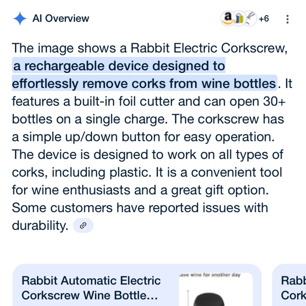 Rabbit Electric Rabbit rechargeable corkscrew NIB - Picture 14 of 15